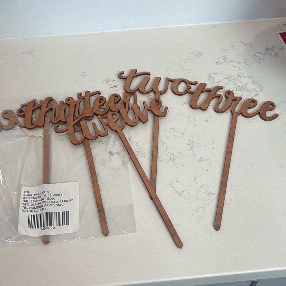 BHLDN wooden script table numbers